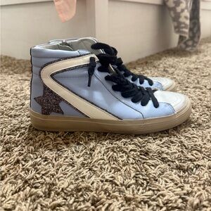 ShuShop Blue and Black High-Top Sneakers